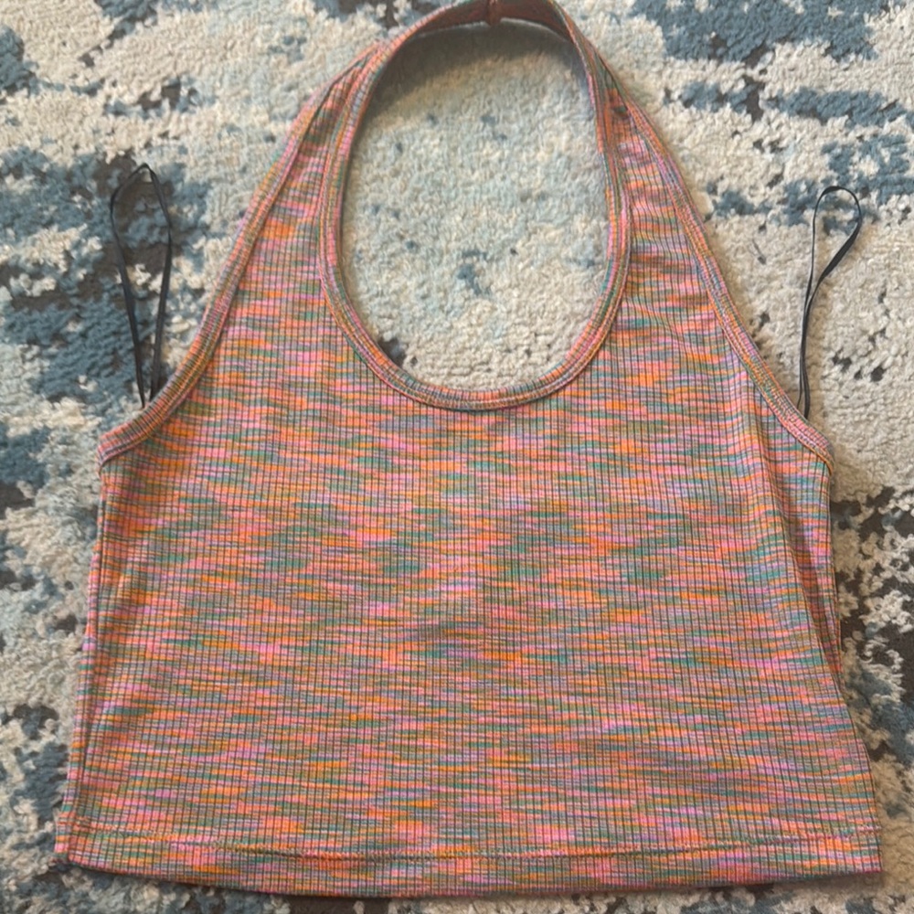 Divided Multicolor Ribbed Tank Top